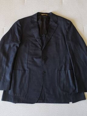CANALI 1934 Men's 100% Wool Blazer (42L) Navy Blue {Made In Italy}